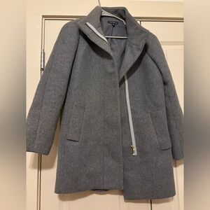 J. Crew Charcoal Trench Coat with Asymmetric Zipper